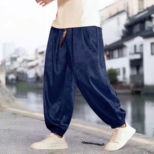 HZCX FASHION Mens Womens Harem Pants Dragon Aladdin Pant Baggy Joggers Kung Fu Hanfu Tai Chi Yoga Pants Loose Trousers2