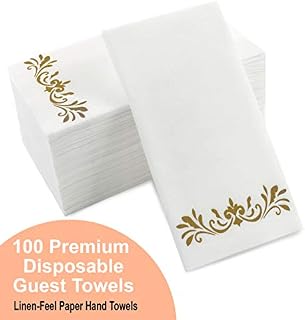 Gold Dinner Napkins, Disposable Party Napkins, Paper Napkins Decorative, Linen Feel Disposable H