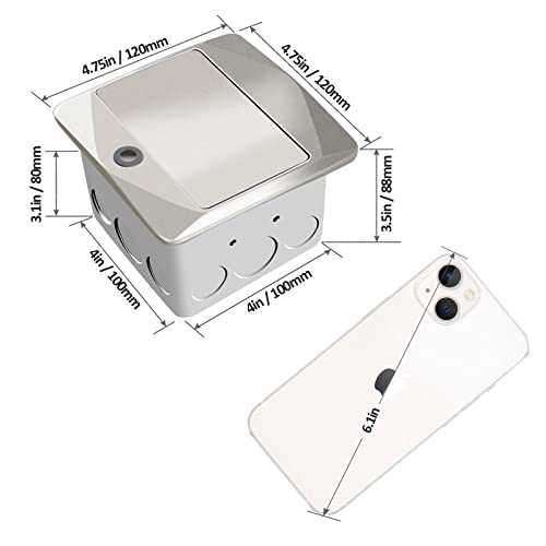 Pop Up Outlet Floor Electrical Box Waterproof With 4.8A Usb Chargers And 2 Outlet Receptacle Stainless Steel Nickel Plating #TOP5