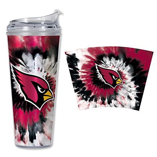 Image of Rico Industries NFL Football Glitter 24oz Acrylic Glitter Tumbler with Hinged Lid, Officially Licensed Double Wall Tumbler with Straw