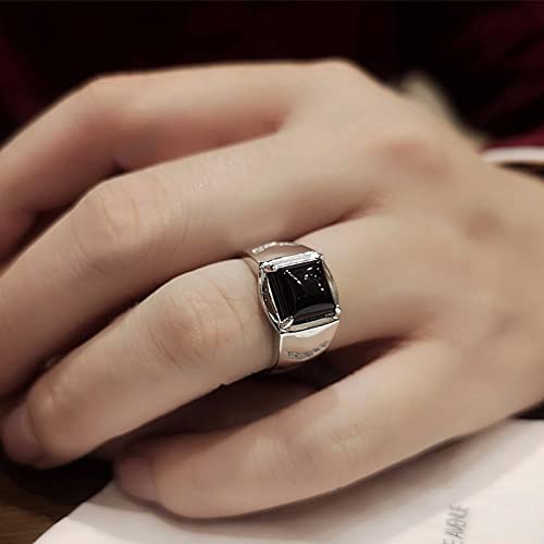 Bague réglable carrée homme en argent 925 gothique - 4