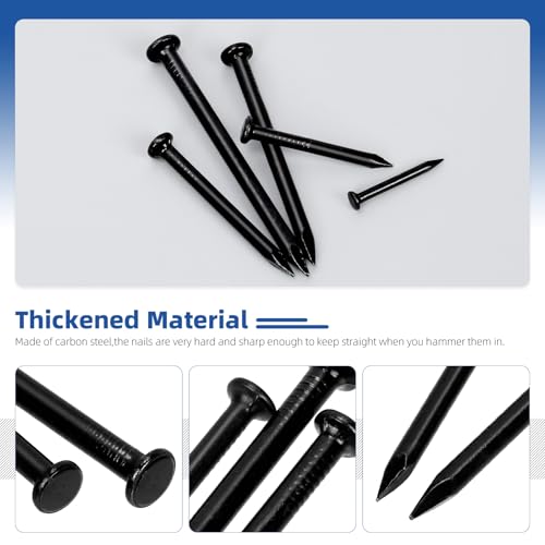image for Glarks 150pcs 20mm Brick Steel Nails Kit, Black Carbon Steel Hardware 