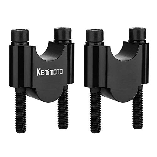 KEMIMOTO 7/8 Inch Motorcycle Handlebar Risers Aluminum Alloy Motorcycle Risers Compatible with Kawasaki Suzuki WR250F TW200 fit ATV Dirt Bike Universal Motorcycle Accessories Black