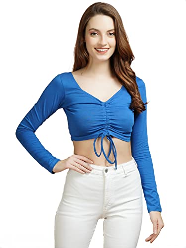 Image of Casual Regular Sleeves Solid Women Crop Top