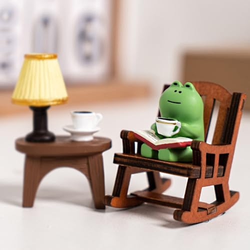 Estatua de Rana, Mini Figura de Resina Adorable para Decoración, 5.5 x 4.3 cm, Resina, for Escritorio, Jardín y Dormitorio
