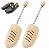 Druuzyl Schuhspanner Holz 2 Stück Shoe Tree Mit Stahlfeder Herren Damen, Stiefelspanner aus Echt-Holz mit Metall-Spiralfeder für Alle Schuhgrößen 39-41 für Stiefel oder Sneaker.