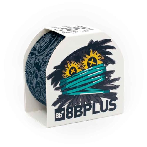 8BPLUS Finger Tape for Climbing & Sports | Printed Athletic Finger Tape for Rock Climbing Bouldering & BJJ | Tear-by-Hand Cotton Sports Tape 1.5in x 33ft (Black with Print)