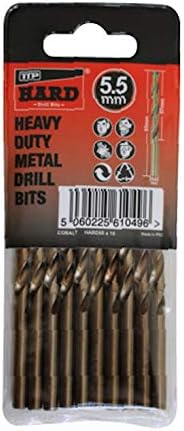 TTP HARD drills Bits 5.5mm 10 X Metric Drill Bits Cobalt For Drilling Harder Metals Stainless Chrome Aluminum Cast Iron