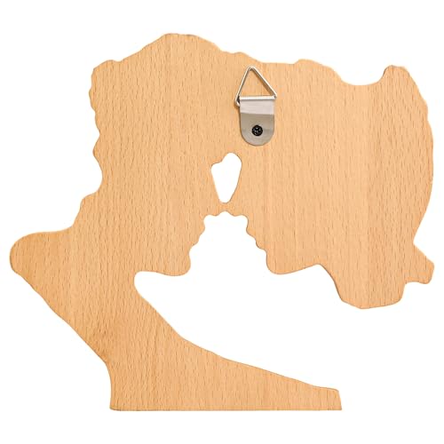 Estatua de pareja de madera abstracta 8 pulgadas miniatura 2