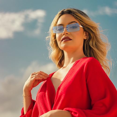 EUPSIIU-3-Pairs-Rimless-Rectangle-Sunglassesfor-Women-Men-Fashion-Square-Rimless-Sunglasses-UV-Protection-Retro-Frameless-Funky-Eyewear-Gradient-Vintage-Glasses-for-Beach-Travel-Party