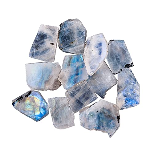50 Carats Natural Raw Rainbow Moonstone Rough Crystal Gemstone, Chakra Healing Crystal And Gemstone, Birthstone Crystal For Jewelry Making Supplies, Birthday Gift, Diy Crafts, Loose Gemstones #TOP1