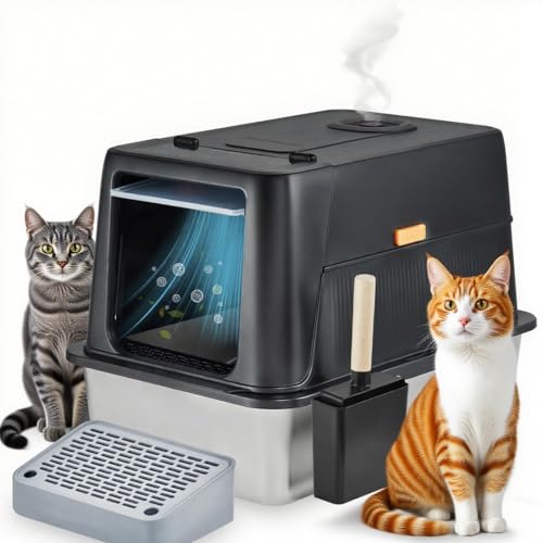 Stainless Steel Smart Cat Litter Box with IR Sensor Automatic