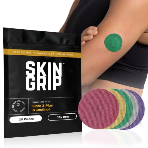Skin Grip Small Freestyle Libre 3 & Instinct CGM Adhesive Patches, 20 Pack