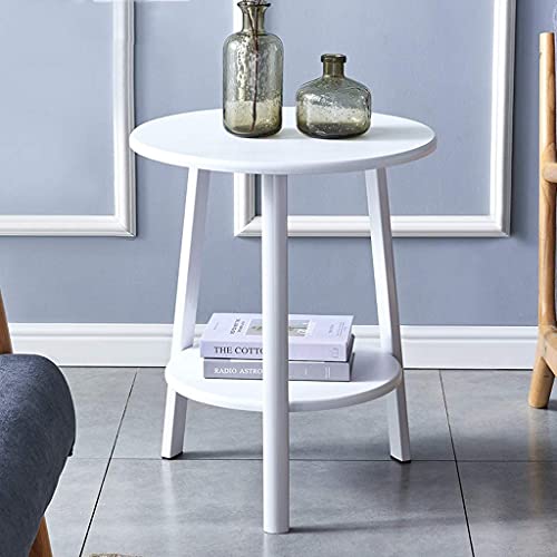Table en bois massif double couche blanc au design épuré