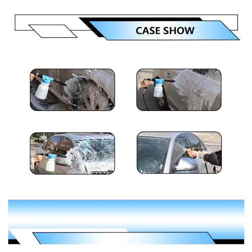 Youool Auto-Schaumpistole 900 ml, 2 in 1 Einstellbar Schaumlanze, Auto Cleaning Foam Gun Schaumkanone Gartenschlauch Anschließen zur Reinigung von Auto-und Motorradgärten Verwendet (Blau)