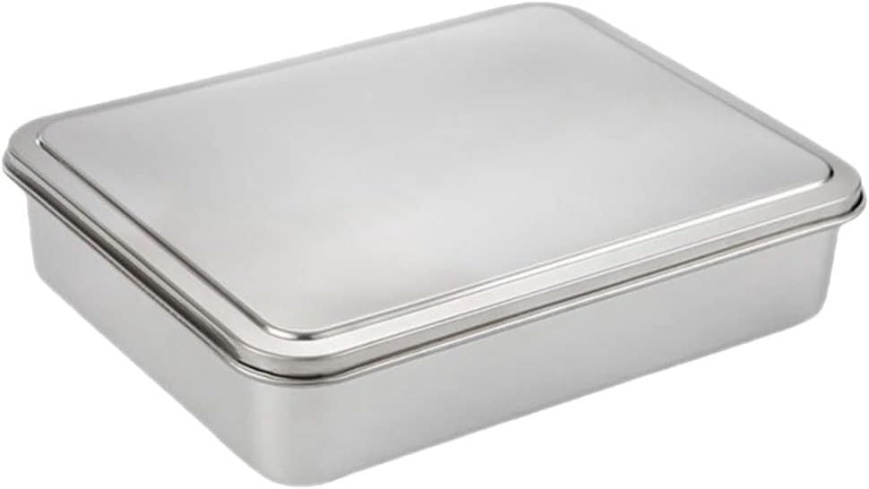 UPKOCH Stainless Steel Baking Pan with Lid 13.18X11.22X2.36 Inch Rectangle Nonstick Bakeware for Tiramisu Brownies Casseroles Covered Cake Pan Dishwasher Safe - Image 4
