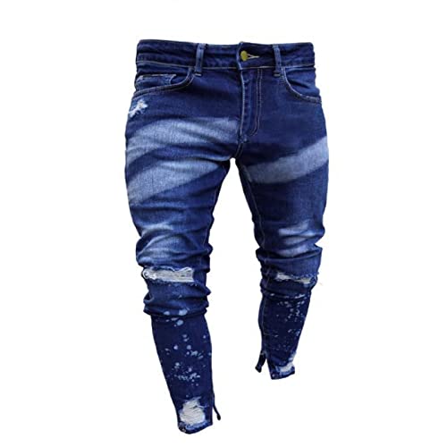 Jeans da Uomo Jeans con Cerniera alla Caviglia