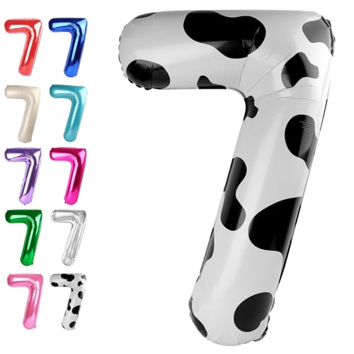 Cow Print Number 7 Balloon 40 inch,Cow Birthday Party Balloons Decorations