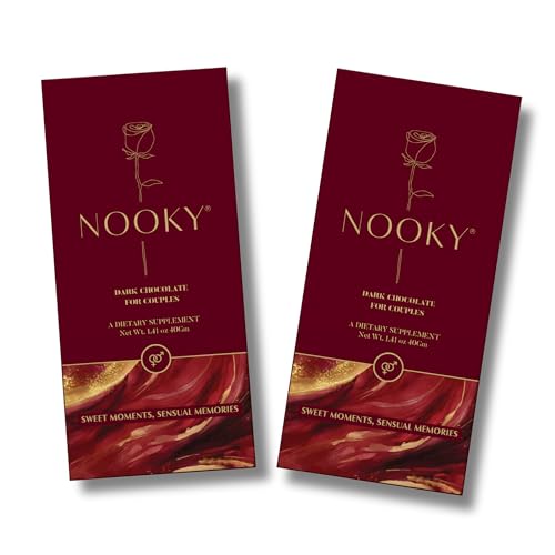 Nooky Couple Dark Chocolate For Men & Women (Pack of 2) | Mood-Boosting Dark Chocolate Treat | Ideal Vegan & Gluten-Free Set For Men & Women | Deliciously Crafted For Energy & Delight,80 G