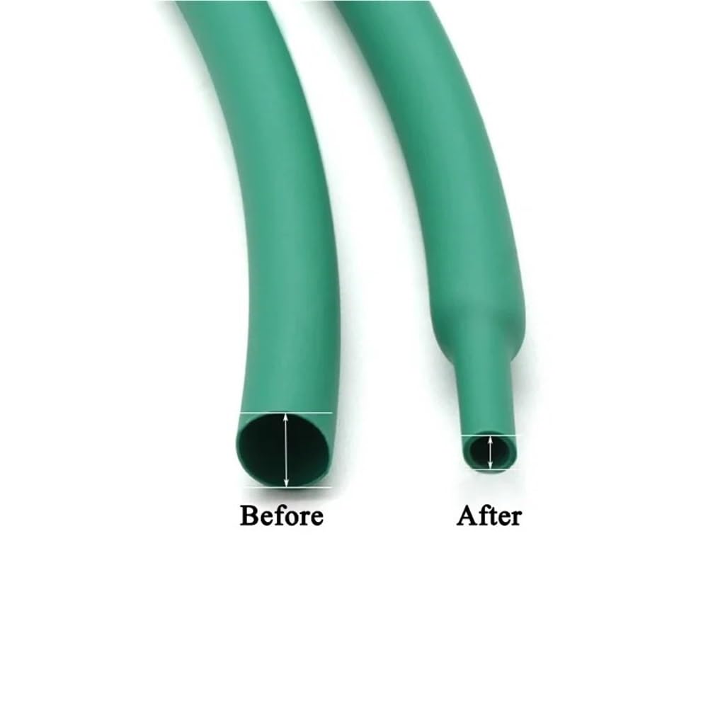JWOO Guaina termorestringente Verde 2:1 Guaina termorestringente for Riparazione Cavi Protezione Cavi Dia 0,6 mm ~ 80 mm(45MM*3METER)
