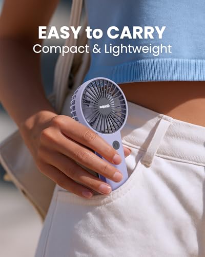 Image of Mini Portable Handheld & Desktop Fan with Phone Holder, 3-Speed Adjustment, Type-C Charging (Cable Included), Silent Compact Travel Fan for Office, Desk, Home & Outdoor Use (SAL-TF01 - Blue)