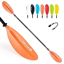 Abahub 218/230/241 cm Remo Kayak Pala Doble de Alu...: Material duradero: el eje del cabezal está hecho de aleación de aluminio de 1,15 mm de espesor con un diámetro de 29 mm, ultraligero y extremadamente duro. Tarima de fibra de vidrio y polipropileno resistente a impactos y corrosión. También está dise...