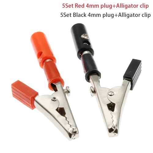 Pinza de cocodrilo aislada de 4mm con mango de plástico para cable de prueba 2