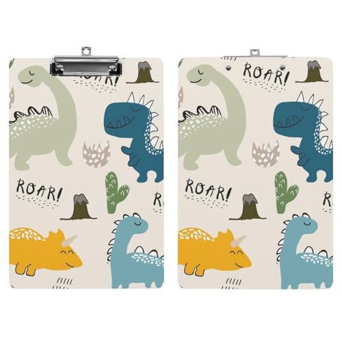 Porte bloc A4 dinosaure vert planchettes à pince porte document