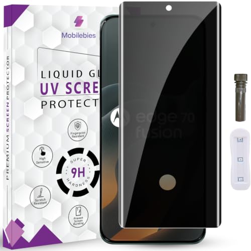 Image of Advanced HD+ UV Privacy Tempered Glass Screen Protector For Motorola Edge 70 Fusion 5G (6.78 Inch, Pack of 1) Full Adhesive UV Privacy Curved Screen Guard, Case Friendly