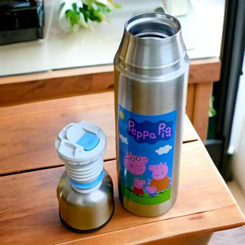 Image of Stylbase Stainless Steel Hot and Cold Vacuum Flask Bottle Girls Boys Water Bottle Leak-Proof for Office Gym Home Kitchen Hiking Travel Sports School 600 ml (PP Steel Bottle)