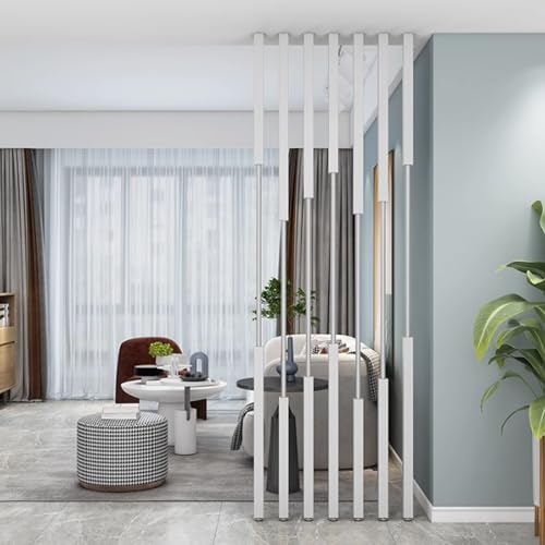 Divisor de metal moderno, divisor de habitación de suelo a techo, pantalla de privacidad, decoración de cubículo interior con patas ajustables