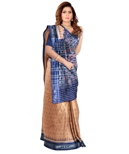 Image of Nuapatna Cotton Saree of Odisha Ikkat Orissa Traditional Handloom Sari | Bomkai | Pata | Nuapatana | sambalpuri saree | khandua patta sare | without Blouse S9
