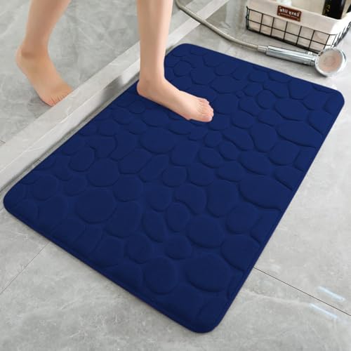 Guyode Tappeto Bagno Assorbente, Tappetino da Bagno con Ciottoli Antiscivolo, Tappetino Doccia in Microfibra 40 x 60 cm, Tappetino Doccia Posteriore in Gomma Antiscivolo, per Cucina, Ingresso