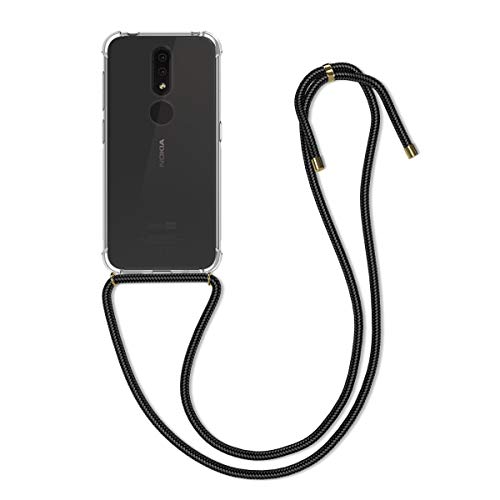 kwmobile Crossbody Case Compatible with Nokia 4.2 (2019) - Clear Transparent TPU Cell Phone Cover with Neck Cord Lanyard Strap - Transparent