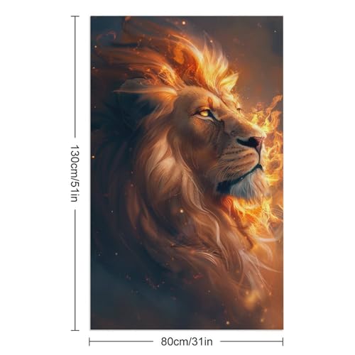 Serviette de plage facile à ranger lion pour sac encombré