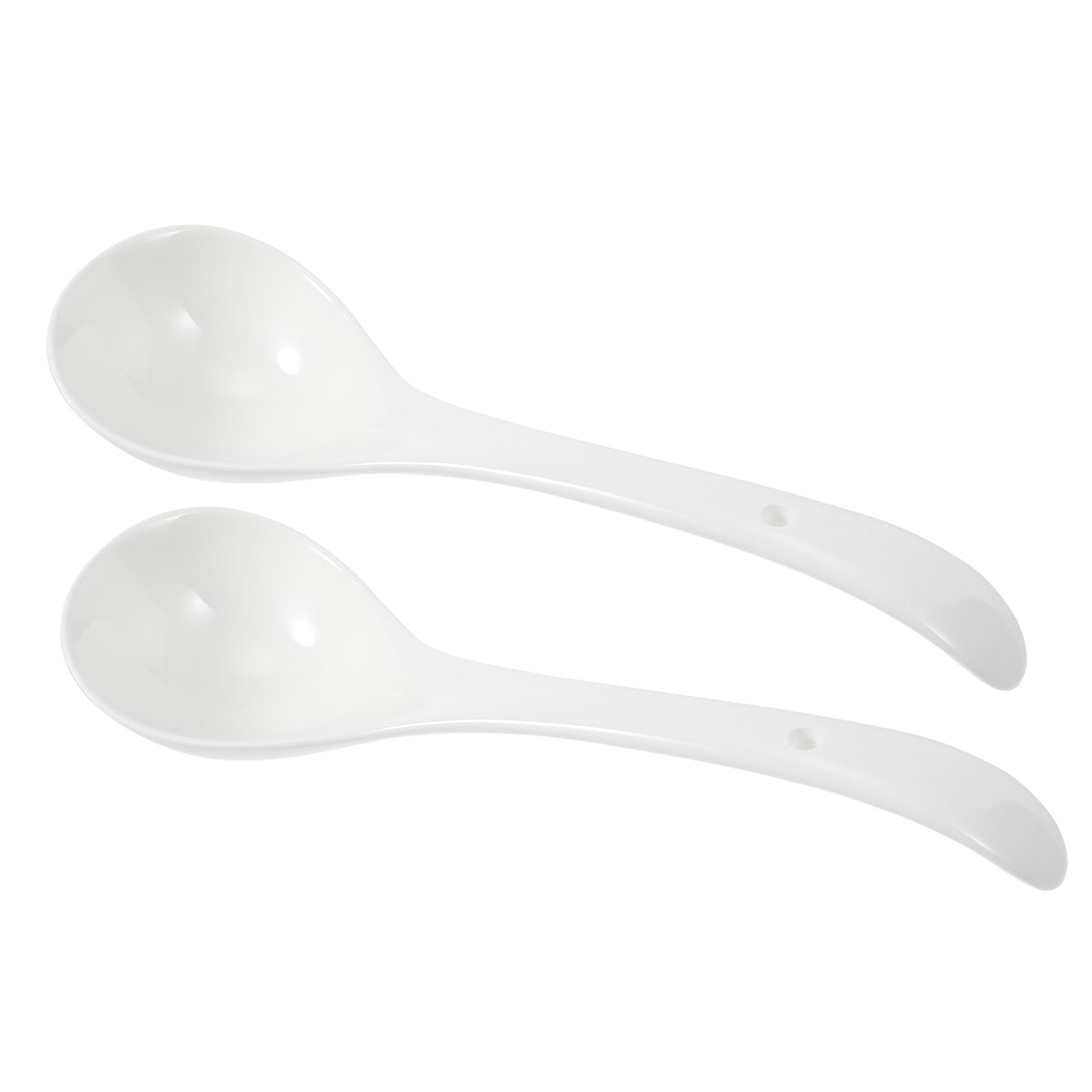 DOITOOL Cucharas Grandes de Porcelana para Sopa Cucharones Resistentes con Mango para Cocina para Hogares Restaurantes y Regalos