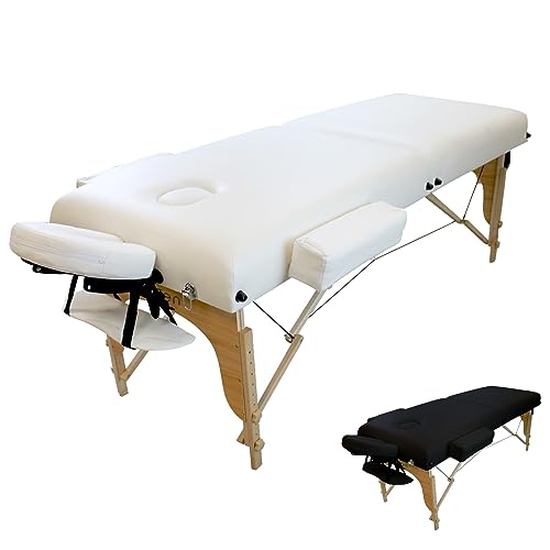 Vivezen - Table de Massage 15 cm Pliante 2 Zones en Bois avec Panneau Reiki + Accessoires et Housse de Transport - Plusieurs Coloris