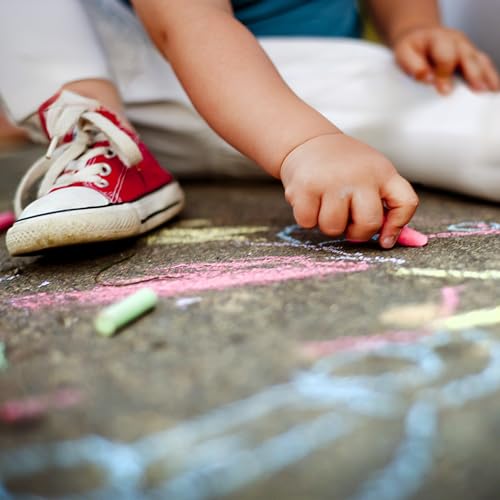 Relaxdays Kreide 24er Pack, Malkreide für Tafel und Straße in 6 Farben, Kinder- und Lehrerkreide, rund, Ø 9 mm, Bunt