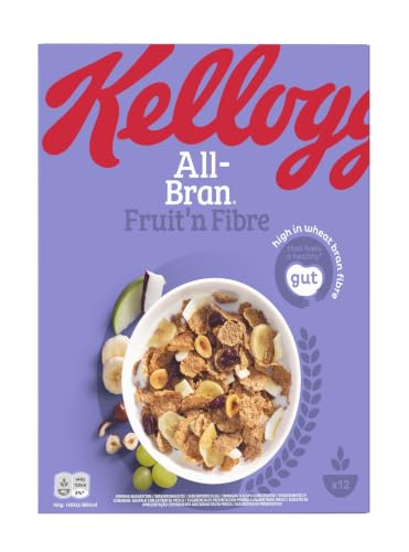 Kellogg's All-Bran Fruta y Fibra 500g | Copos de trigo integral con fruta, muy ricos en fibra y aptos para vegetarianos, para disfrutar de un desayuno completo