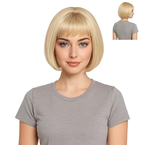 Short Blonde Wigs for Women, Marilyn Monroe Wig, Blonde Wig Short, Karen Wigs, 35cm Light Golden Shade, Perfect for Daily Fashion, Themed Parties, Halloween and Cosplay