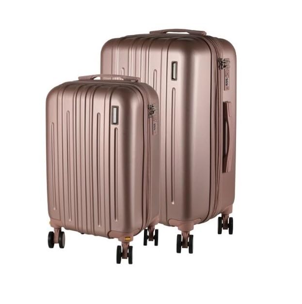 Cj Malas ABS 2 Peças P e M com Rodas 360 - AeroMalas Fortaleza (Rose)