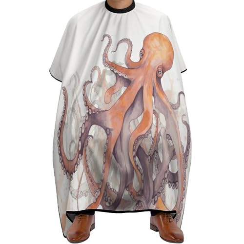 Capa para corte de cabello con tentáculos de pulpo, cierre ajustable miniatura 1