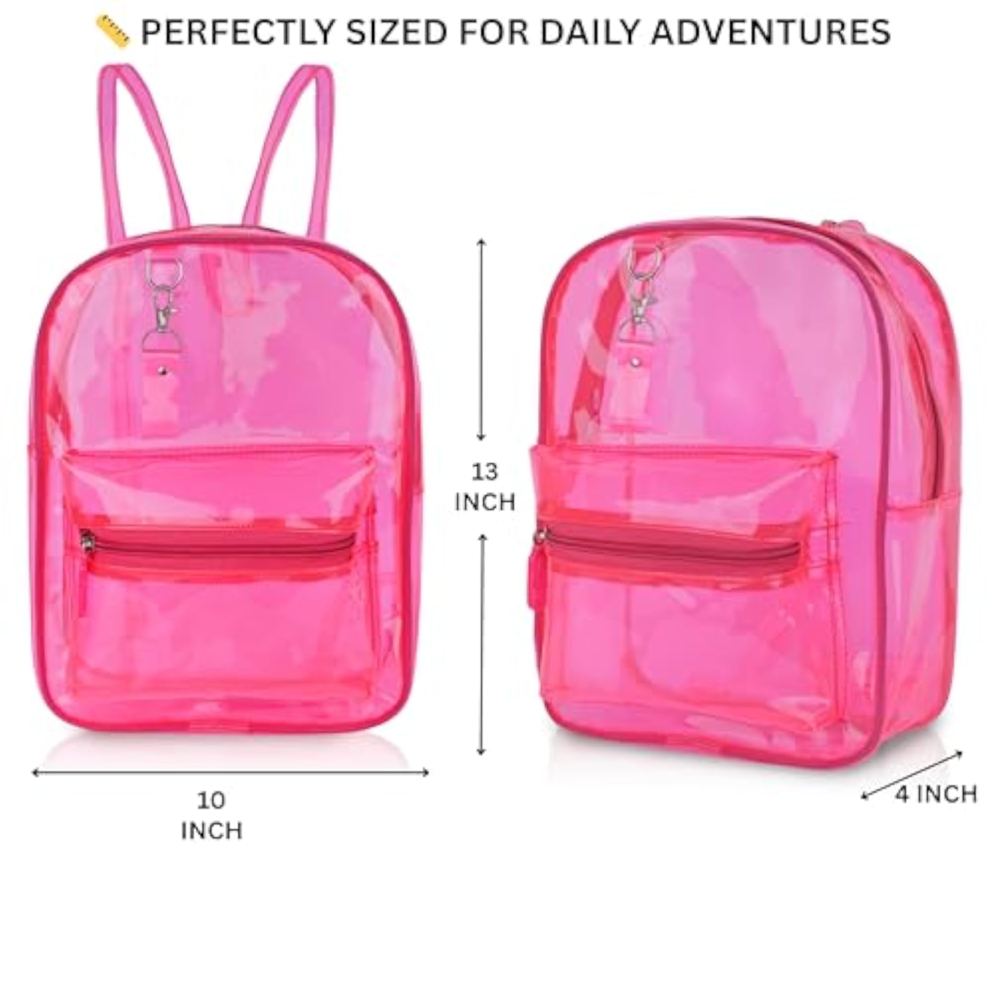 Stylish Neon Orange Transparent Jelly Backpack for Women