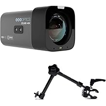 Kellards PTZOptics Studio 4K Camera with 12x Optical Zoom Gray Bundle with Delvcam VGRIP-2 LCD Monitor Multi-Arm Clamp Mount
