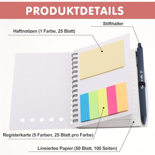 ElaDüne 10 Sets Team Kollegen Dankeschön Abschiedsgeschenke- Inspirierende Morandi Spiral Notizblöcke Notizheft Motivation Kugelschreiber Kleines Geschenk für Mitarbeiter Kollegin Jobwechsel Team