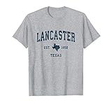 Lancaster Texas TX Vintage Sports Design Navy Print T-Shirt