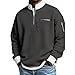 Yueliang 2026 Men's Casual Fashion up Collar Contrasting Zipper Sweatshirt, Men's Casual Sweatshirt Pullover Sweater (US, Alpha, Large, Regular, Regular, Black)
