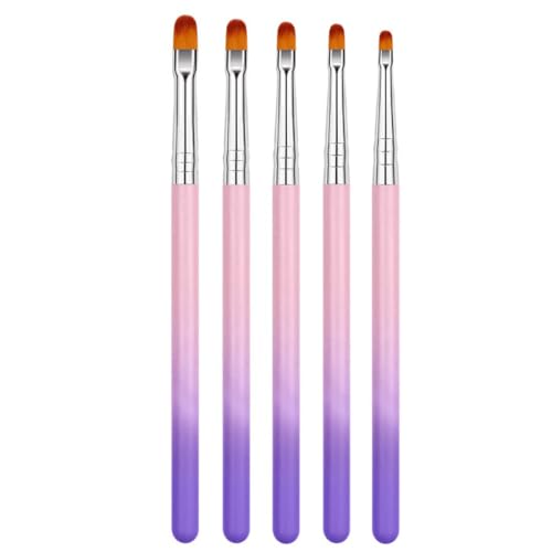 YOYEAH 5-teiliges Nagelpinsel-Set - Professioneller Gel- und Acrylpinsel für Nägel - Gelpinsel für Nagelmodellage - Acrylpinsel Nägel - Nagel Pinsel Set für Gelnägel