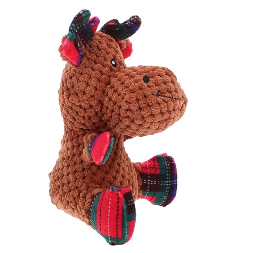 NOLITOY 犬用クリスマスぬいぐるみおもちゃ 軽噛み対応トナカイデザイン 耐久性スクイーカー内蔵 ソフトボール型 歯固め対応 小型犬向け ホ