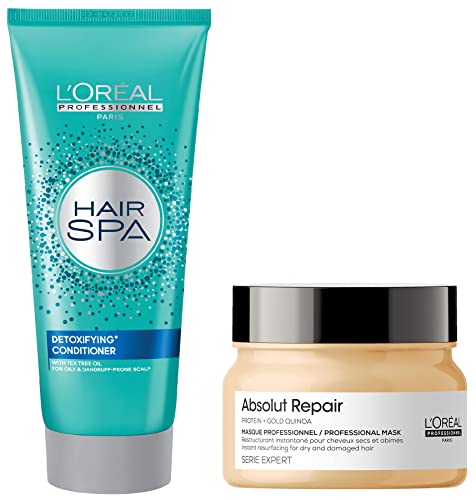Image of L'Oreal Professionnel Absolut Repair Hair Mask with Protein & Gold Quinoa for Dry and Damaged Hair, Serie Expert, 250gm
